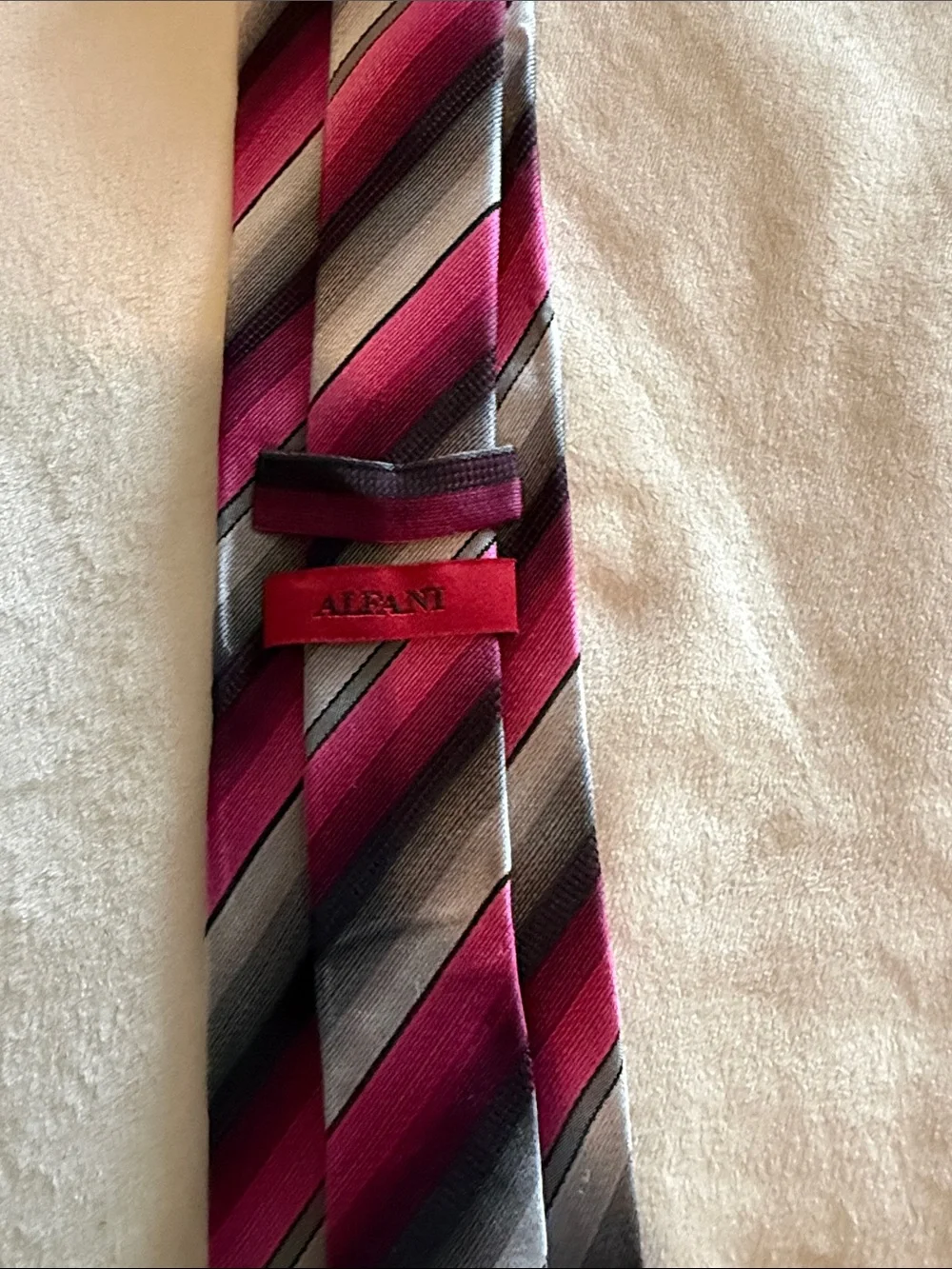 Three-Tie Set — Navy Solid, Pink & Gray Stripe, Olive Wave